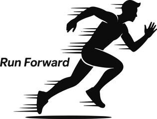 A simple running icon with a person in motion. 
