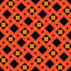 Colorful retro geometric seamless pattern with squares and lines for fabric design, textile, and paper decoration