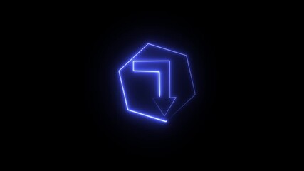Abstract neon down arrow icon with smooth glow
Ideal for ui prompts, tech motion and graphic overlays