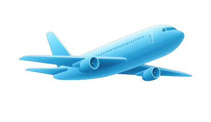 Light-blue airplane in flight