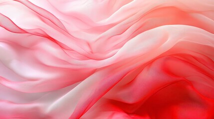 Fototapeta premium Ethereal Flow of Soft Red and Pink Fabric Creating Gentle Waves