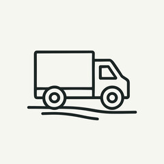 Fototapeta premium Delivery truck icon in minimalist style on light background 
