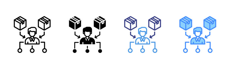 Reseller icon set multiple style collection