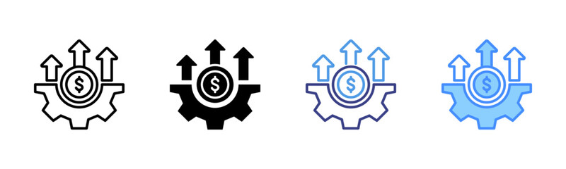 Development icon set multiple style collection