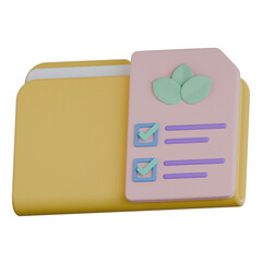 Sustainability Report Folder 3D Icon Colorful Style