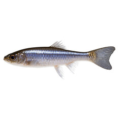 Obraz premium Isolated Side View Image of a Common Roach Fish, a Species of Freshwater Fish.