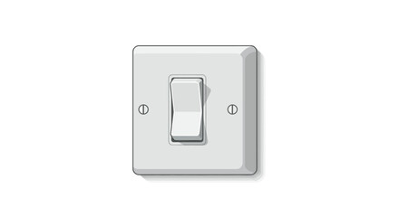 Simple white plastic light switch isolated on a white background. A concept of power, control, and activation.