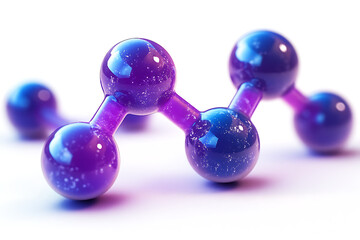 Molecular Harmony: An intricate molecular structure glistens, its vibrant spheres linked in an eye-catching arrangement, capturing the essence of scientific understanding and innovation.
