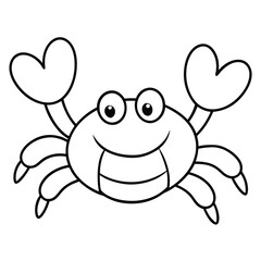 Fototapeta premium Cartoon crab with glasses isolated on white background
