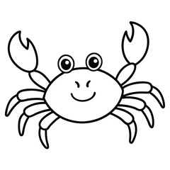 Fototapeta premium Cartoon crab with glasses isolated on white background
