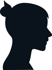 Woman head side view silhouette vector. Perfect for beauty logos, feminine branding, spa icons, and fashion themes.

