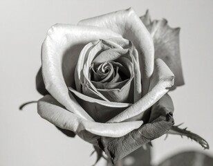 A hyper-detailed black rose with translucent petals edged in subtle light