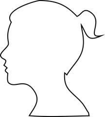 Female side profile outline vector. Great for cosmetics, salon ads, skincare branding, and elegant feminine designs.

