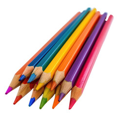 Colorful pencils in a cluster