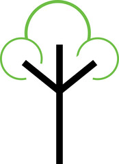 Vector Line Art of Tree Illustration