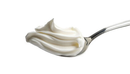 Creamy liquid splashing from a spoon, creating a dynamic, elegant swirl.