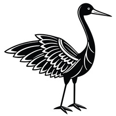 Obraz premium Ostrich illustration isolated on white background in black and white