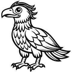 Eagle illustration isolated on white background in black and white