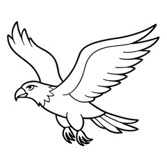 Obraz premium Eagle illustration isolated on white background in black and white