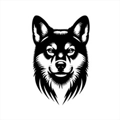 Fototapeta premium Stylized black and white portrait of a dog s face