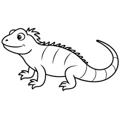 Fototapeta premium Cartoon lizard illustration isolated on white background