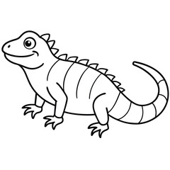 Fototapeta premium Cartoon lizard illustration isolated on white background