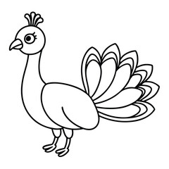 Fototapeta premium Cartoon peacock isolated on white background illustration vector