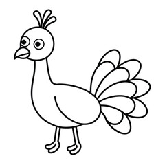 Fototapeta premium Cartoon peacock isolated on white background illustration vector