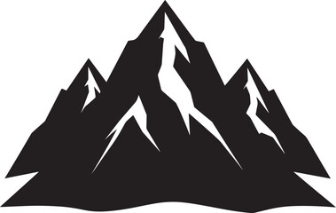 Mountain Silhouette in Black | Nature Landscape Illustration