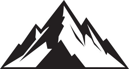 Mountain Silhouette in Black | Nature Landscape Illustration