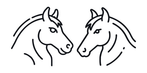 Horse run cycle. Walking trotting and galloping horse. Vector illustration isolated on a white background