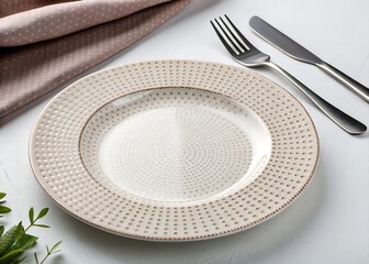 Single Plate with Dotted Texture and Fork