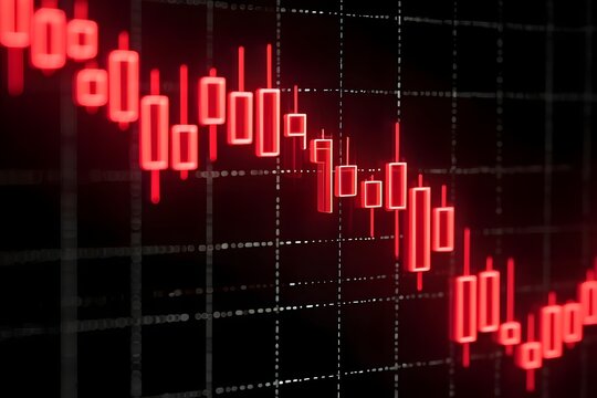 Stock market crash red candlestick chart financial crisis economic downturn graph