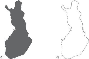 vector illustration of simple abstract map of Finland © agrus