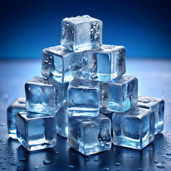 a pile of sparkling ice cubes