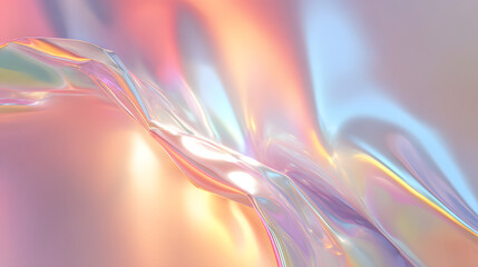 Iridescent foil texture with holographic rainbow gradient and pearlescent pastel shimmer