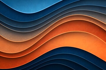 Grainy Abstract Gradient Background &ndash; Deep Blue, Burnt Orange, and Black Tones with Fluid Cinematic