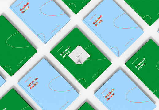 Notebook Mockup Flat Lay