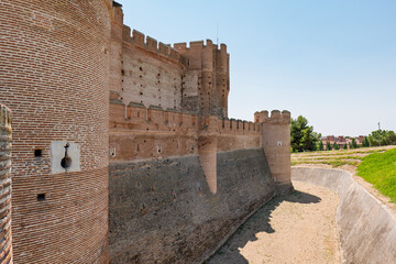 View of the historic Castillo de la Mota, a prominent medieval fortress in Valladolid, showcasing...