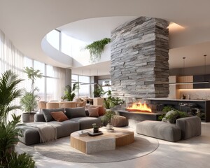 Modern penthouse living space