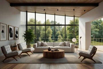 modern living room with fireplace