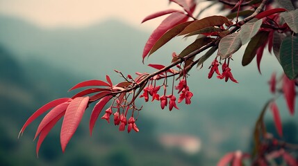 Red and yellow flowers blooming in the garden