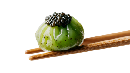 Traditional green dumpling momos food  from Nepal served with tomato chutney in plate isolated.