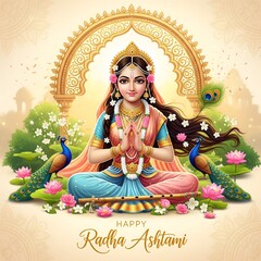 Devotional Depiction Radha Prayer Adorned