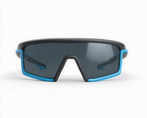 Cyber eyewear with minimal design sky blue accents and dark tint lens