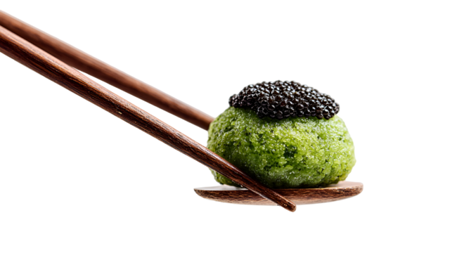 Traditional green dumpling momos food  from Nepal served with tomato chutney in plate isolated.