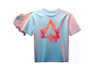 Watercolor splash t-shirt isolated on transparent background.