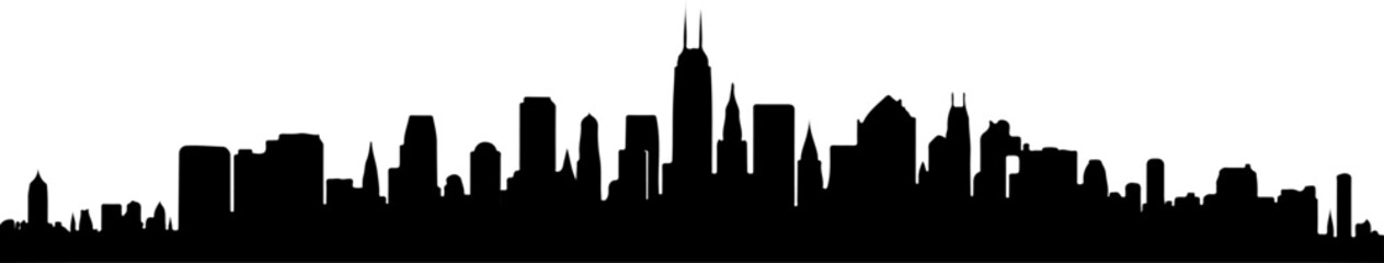 Obraz premium Urban City Skyline Silhouette – Modern Cityscape Design