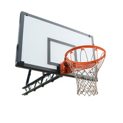 Naklejka premium Basketball hoop with net and backboard on white background. 