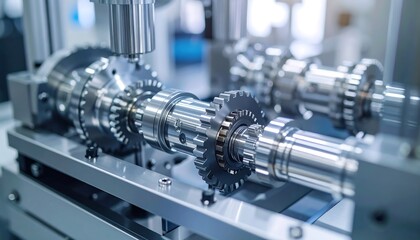 Metal gears and shafts in a precision machine